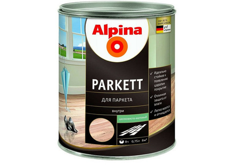 Лак паркетный Alpina Parkett шелковисто-матовый 0,75 л