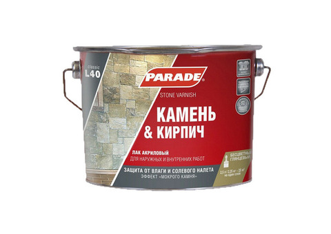 Лак акриловый Parade Classic L40 Камень & Кирпич глянцевый 2,5 л