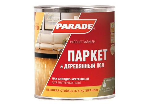 Лак алкидно-уретановый Parade Classic L10 Паркет & Деревянный пол паркетный глянцевый 0,75 л