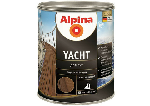 Лак яхтный алкидный Alpina Yacht глянцевый 0,75 л