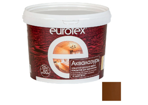 Лак-антисептик акриловый Eurotex Аквалазурь канадский орех 2,5 кг