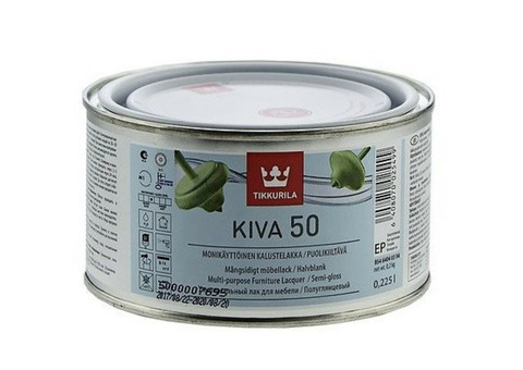 Лак акрилатный Tikkurila Kiva 50 EP полуглянцевый 0,225 л