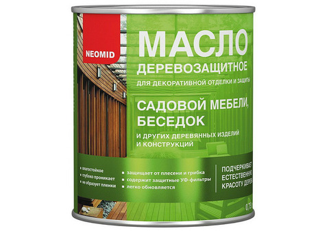 Масло деревозащитное Neomid для мебели и интерьеров бесцветное 0,75 л