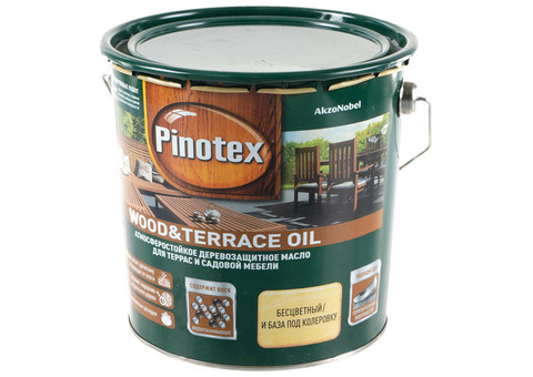 Масло для древесины Pinotex Wood&Terrace Oil 5220309 атмосферостойкое бесцветное 2,7 л