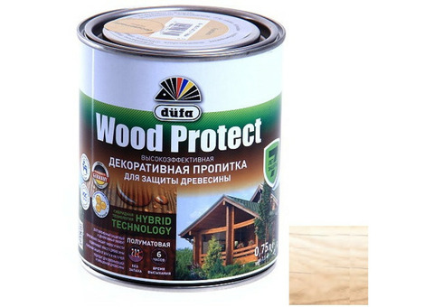 Пропитка для древесины Dufa Wood Protect белая 0,75 л