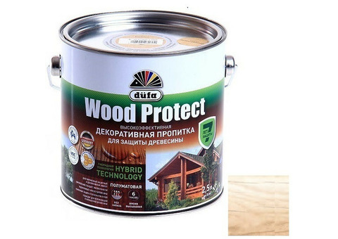 Пропитка для древесины Dufa Wood Protect белая 2,5 л