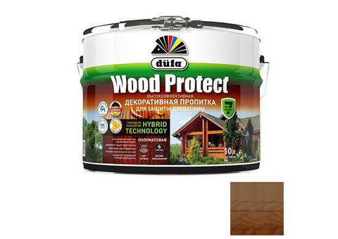 Пропитка для древесины Dufa Wood Protect Орех 10 л