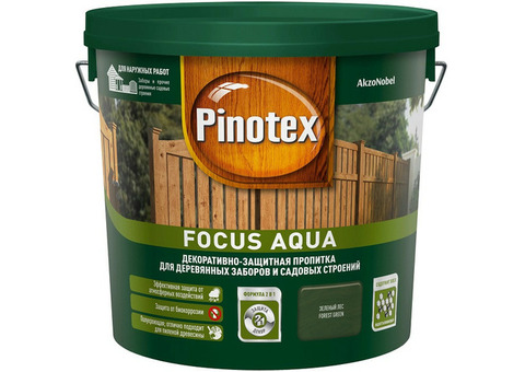 Пропитка для древесины Pinotex Focus Aqua Зеленый лес 5 л