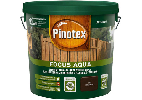 Пропитка для древесины Pinotex Focus Aqua Орех 5 л