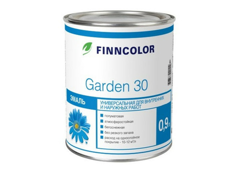 Эмаль алкидная Finncolor Garden 30 полуматовая база A 0,9 л
