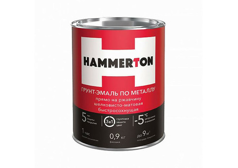 HAMMERTON грунт эмаль по ржавчине 3 в 1 желтая 0,9 кг 14 205550