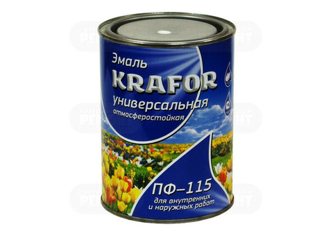 Krafor ПФ-115 1.9 кг, Эмаль алкидная универсальная (белая матовая)