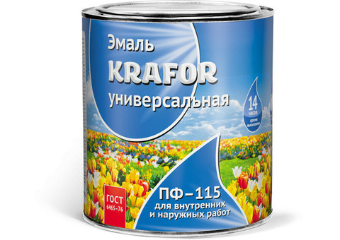 Krafor ПФ-115 2.7 кг, Эмаль алкидная универсальная (белая матовая)