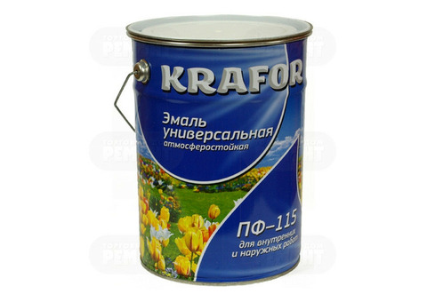 Krafor ПФ-115 6 кг, Эмаль алкидная универсальная (шоколадный)