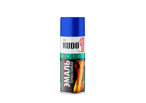 Kudo KU-5005 520 мл, Эмаль аэрозольная термостойкая (красная)