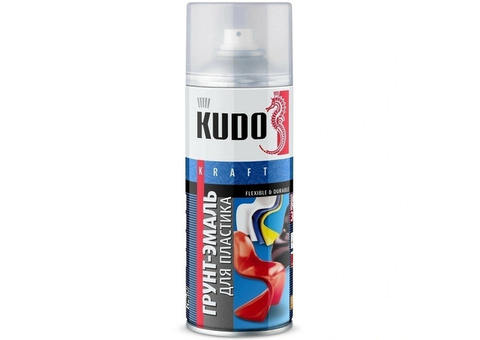 KUDO Грунт-эмаль аэрозоль для пластика коричневая 520 мл 1/12 RAL8017 KU-6011 11598662