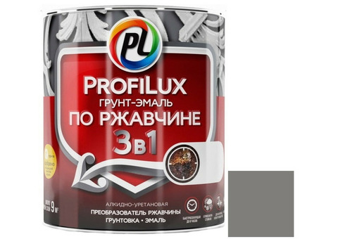 Грунт-эмаль Profilux 3 в 1 по ржавчине серая 0,9 кг