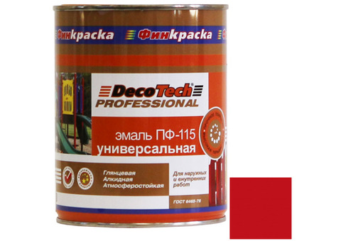 Эмаль DecoTech Professional ПФ-115 Ral 3020 ярко-красная глянцевая 0,9 кг