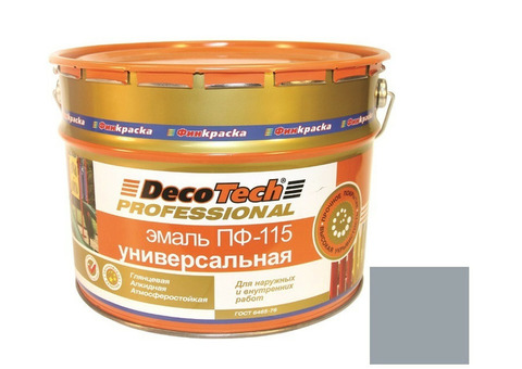 Эмаль DecoTech Professional ПФ-115 Ral 7040 серая глянцевая 2,8 кг