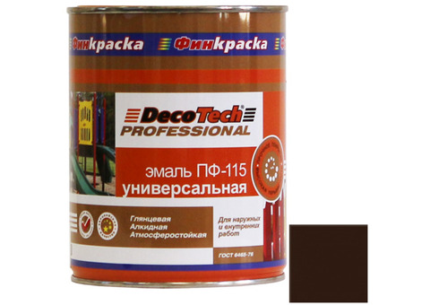 Эмаль DecoTech Professional ПФ-115 Ral 8017 шоколадно-коричневая 0,9 кг