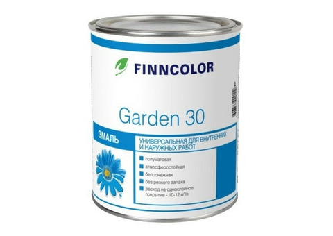 Эмаль алкидная Finncolor Garden 30 полуматовая база A 2,7 л