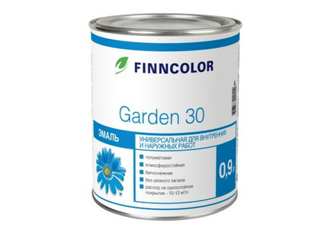 Эмаль алкидная Finncolor Garden 30 полуматовая база С 0,9 л