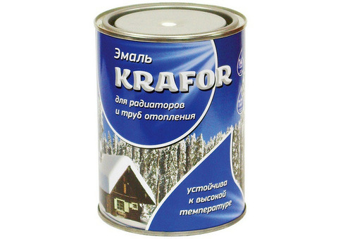 Эмаль алкидная термостойкая Krafor для радиаторов белая 0,9 кг