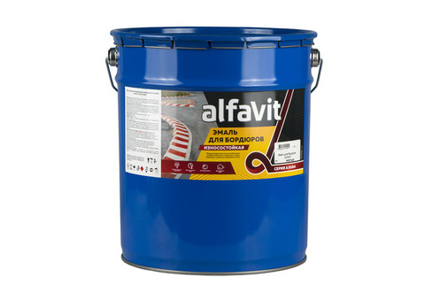 Эмаль для бордюров (износостойкая) "Alfavit" белая 25 кг (1) серия альфа