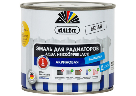 Эмаль для радиаторов Dufa Aqua-Heizkorperlack белая 0,5 л