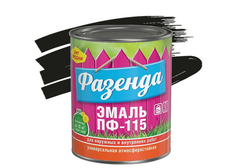 Эмаль Ленинградские краски ПФ-115 Фазенда черная 0,9 кг