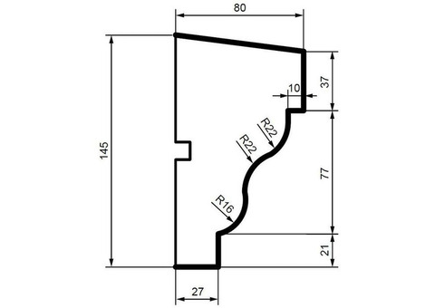 Подоконник фасадный из полистирола Leptonika DC 104