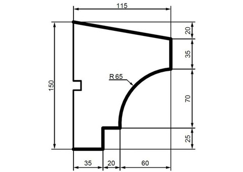 Подоконник фасадный из полистирола Leptonika DC 113