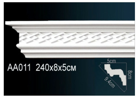 Карниз потолочный полиуретановый Перфект AA011F 2400х80х50 мм