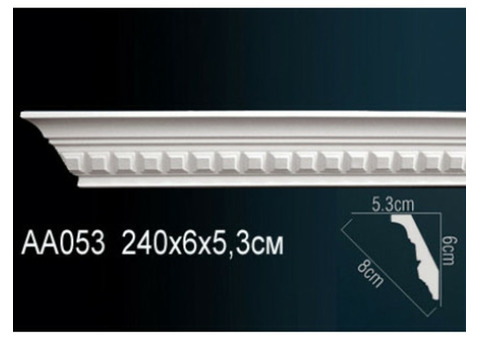 Карниз потолочный полиуретановый Перфект AA053F 2400х60х53 мм