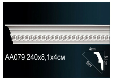 Карниз потолочный полиуретановый Перфект AA079F 2400х81х40 мм