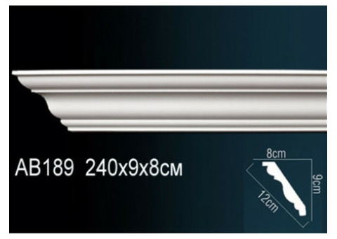 Карниз потолочный полиуретановый Перфект AB189 2400х90х80 мм