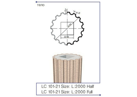 Полуколонна фасадная из полистирола Leptonika LC 101-21 Half