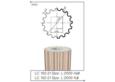 Полуколонна фасадная из полистирола Leptonika LC 102-21 Half