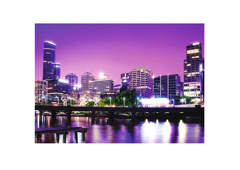 Фотообои виниловые на флизелиновой основе Decocode Ночной Мельбурн 41-0100-WV 4х2,8 м