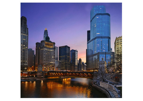 Фотообои виниловые на флизелиновой основе Decocode Огни Чикаго 31-0003-WL 3х2,8 м