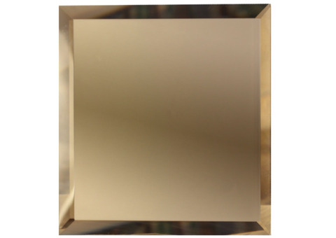 Зеркальная плитка ДСТ КЗБ1-02 квадратная с фацетом 10 мм бронзовая 200х200 мм