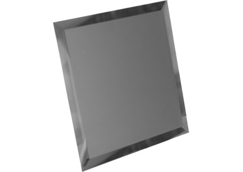 Зеркальная плитка ДСТ КЗГм1-01 квадратная с фацетом 10 мм графитовая 180х180 мм