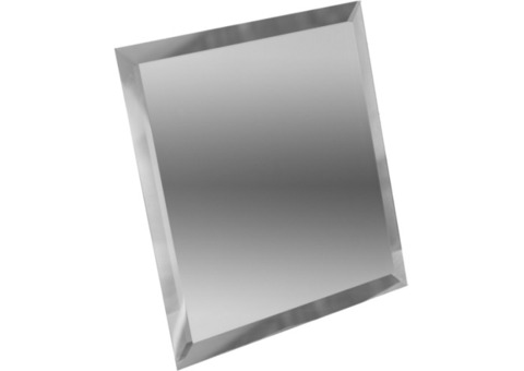 Зеркальная плитка ДСТ КЗС1-01 квадратная с фацетом 10 мм серебряная 180х180 мм