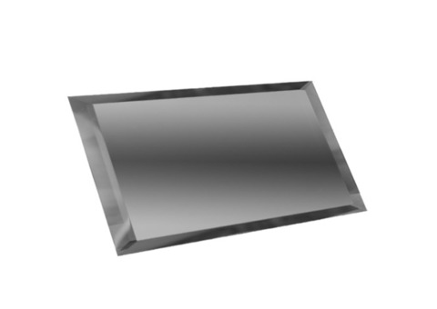 Зеркальная плитка ДСТ ПЗГ1-01 прямоугольная с фацетом 10 мм графитовая 240х120 мм