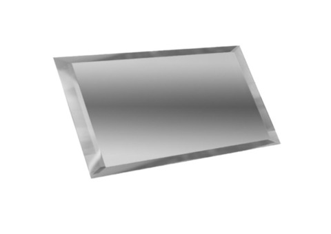 Зеркальная плитка ДСТ ПЗС1-01 прямоугольная с фацетом 10 мм серебряная 240х120 мм