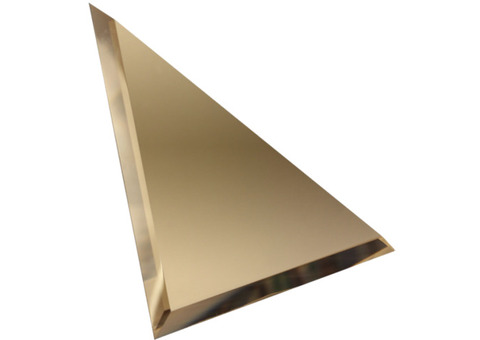 Зеркальная плитка ДСТ ТЗБ1-01 треугольная с фацетом 10 мм бронзовая 180х180 мм