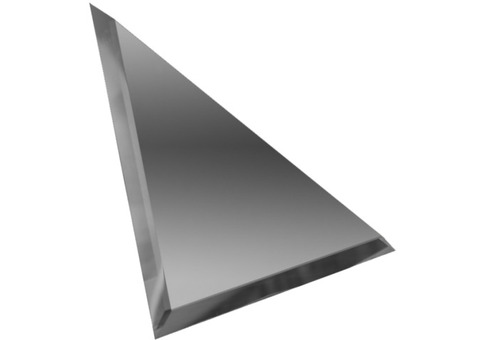 Зеркальная плитка ДСТ ТЗГ1-01 треугольная с фацетом 10 мм графитовая 180х180 мм
