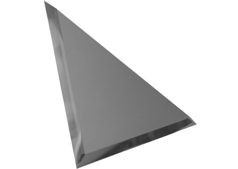 Зеркальная плитка ДСТ ТЗГм1-01 треугольная с фацетом 10 мм графитовая 180х180 мм