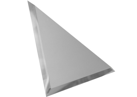Зеркальная плитка ДСТ ТЗСм1-01 треугольная с фацетом 10 мм серебряная 180х180 мм