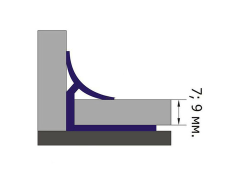 Профиль для плитки внутренний угловой белый 7 мм